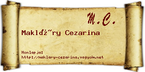 Makláry Cezarina névjegykártya